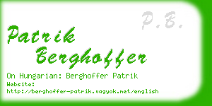 patrik berghoffer business card